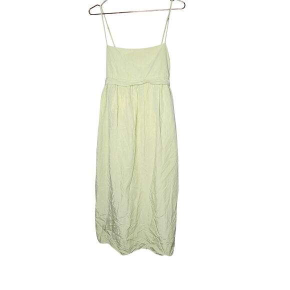 VINCE Sweet Grass Green Bow Pleated Back Maxi Dress Size Large - Picture 5 of 13